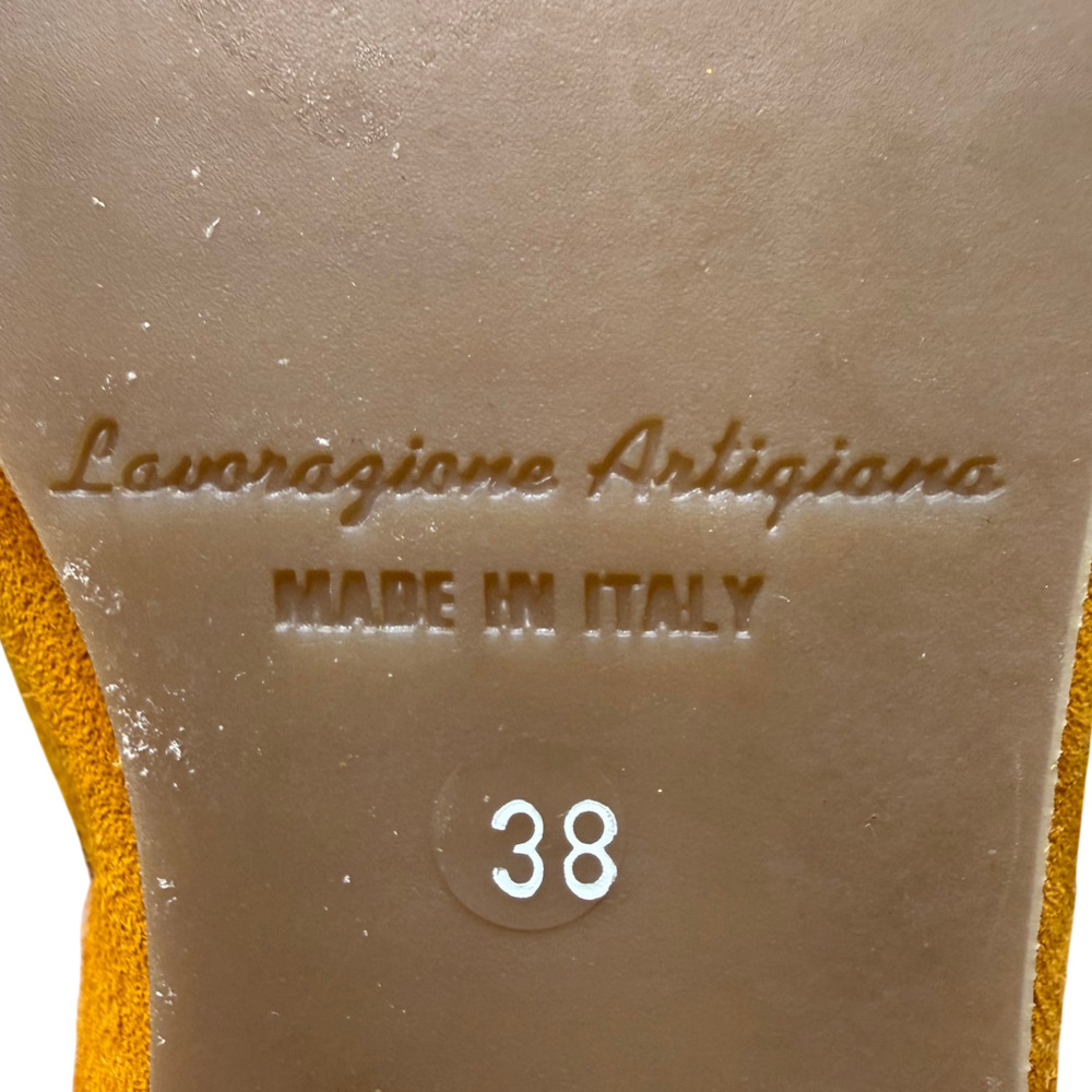 CAMPO de' FIORI Women 38/US 7 Suede Ballet Flats Orange Melon Slip On Shoe Italy - Picture 12 of 12